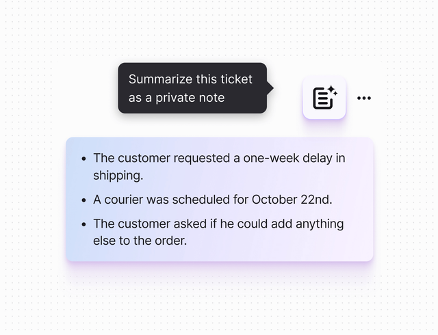 AI help desk in Text App for ecommerce