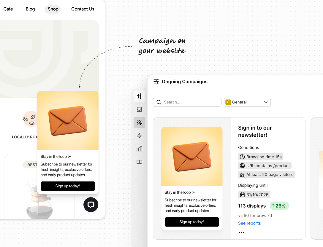 Engaging campaigns in Text App for support agents