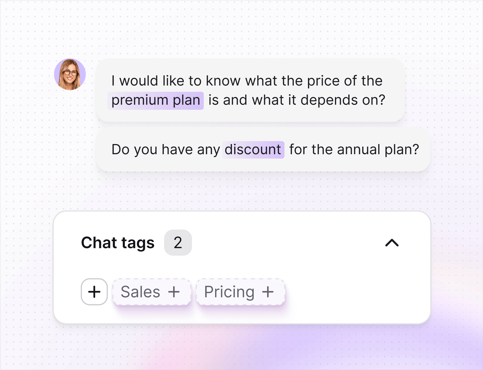 AI help desk in Text App for support agents